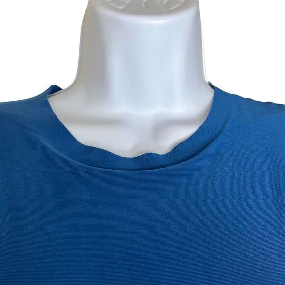 Norma Kamali Cobalt Blue Drop Waist Sleeveless Mini Dress XS Workwear Minimalist - Picture 3 of 13